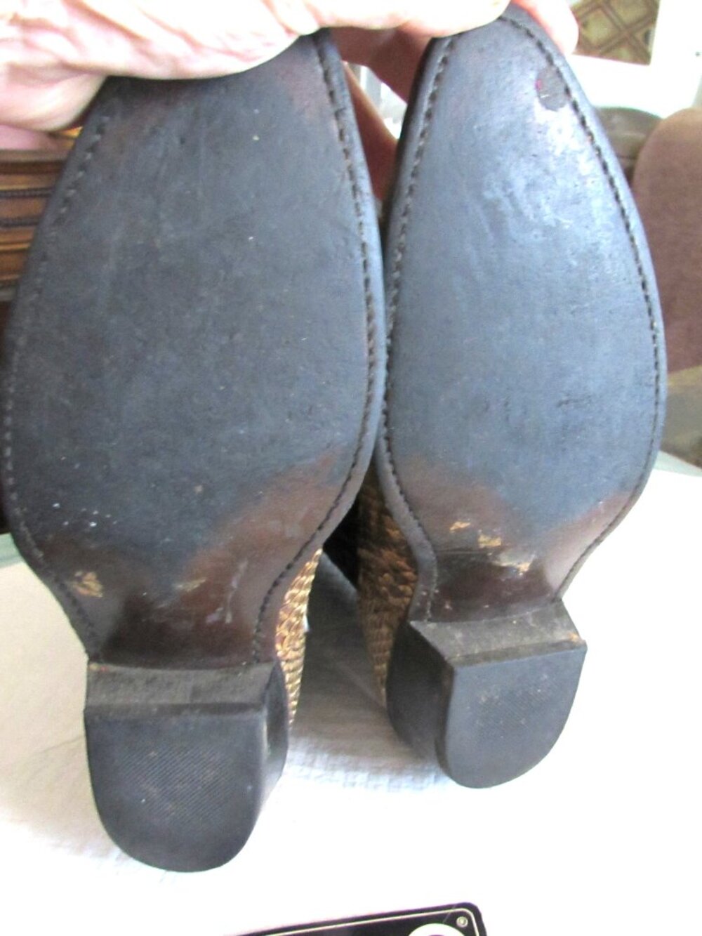 VTG Acme Python Snakeskin Cowboy Western Boots Men 90s Rodeo Size 9 D - Picture 8 of 8